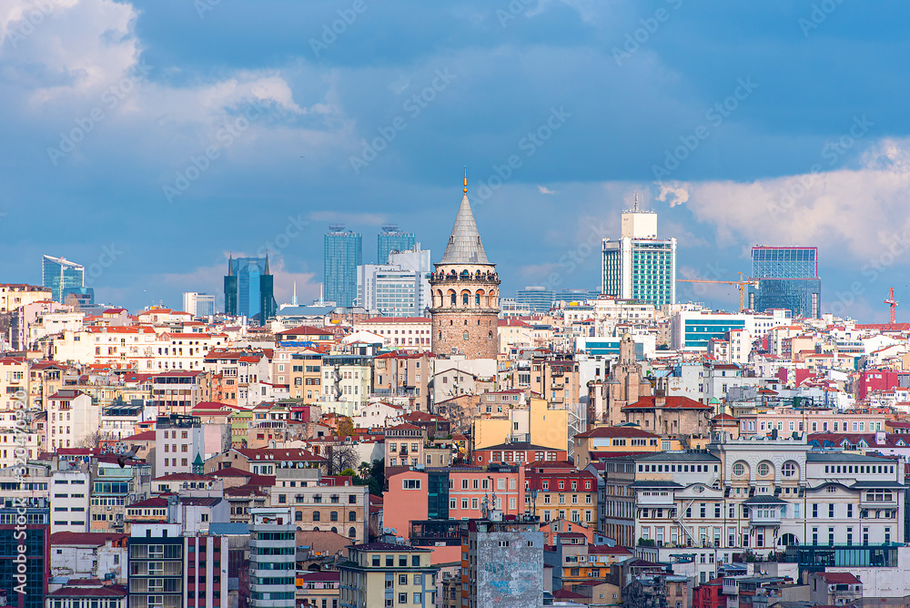 Galata Tower and Istanbul, Panoramic Cityscape, View of Istanbul