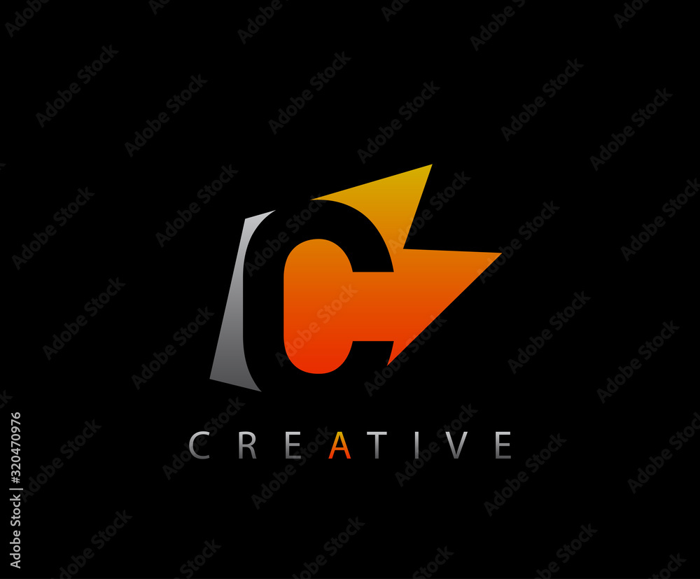 Obraz premium Abstract Initial Letter C Technology logo icon vector design concept.