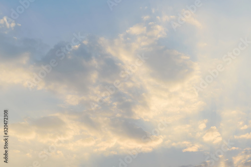 Fototapeta Naklejka Na Ścianę i Meble -  Beautiful sky and clouds with sunlight before sunset, Nature background