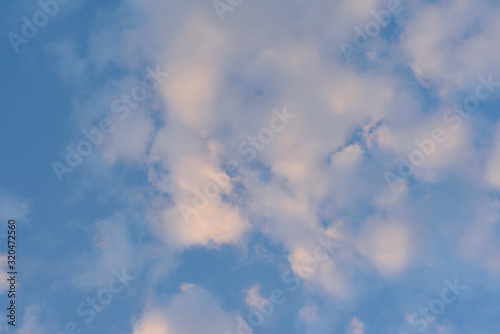 Blue sky with cloud in witner season, Nature background