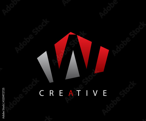 Abstract Initial Letter W Technology logo icon vector design concept.