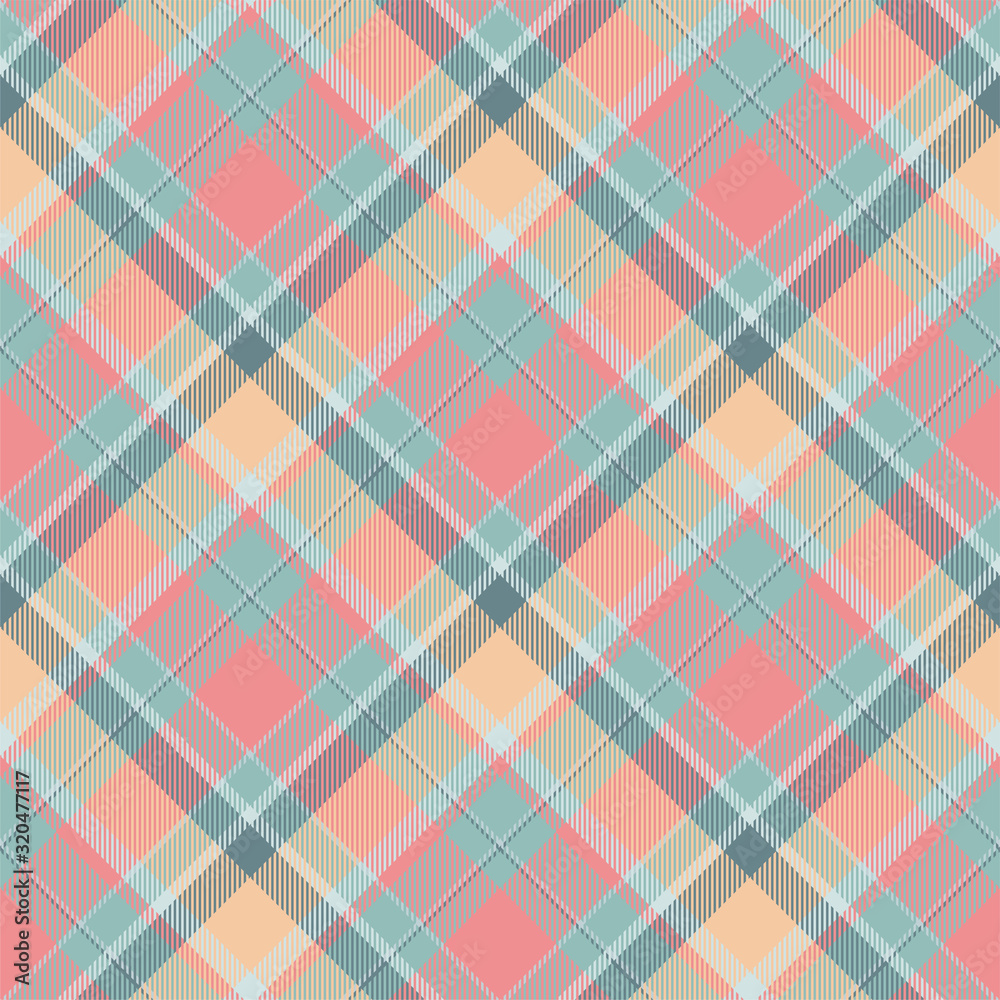 Tartan scotland seamless plaid pattern vector. Retro background fabric. Vintage check color square geometric texture.