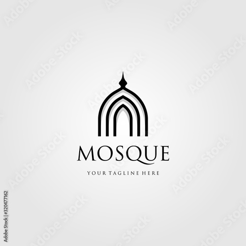 mosque logo vector simple luxury icon illustration design