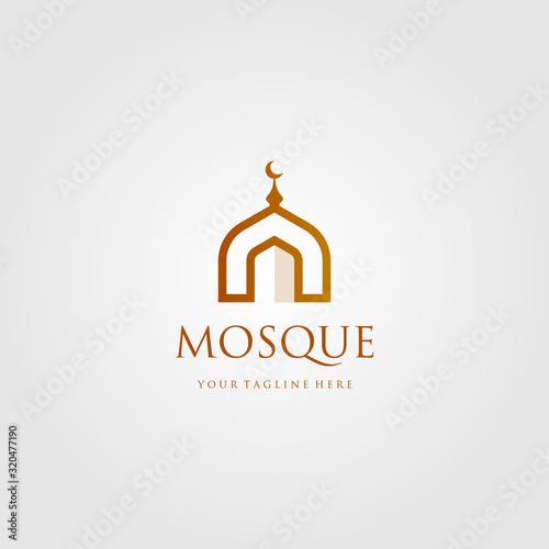 mosque building logo vector simple luxury icon illustration design