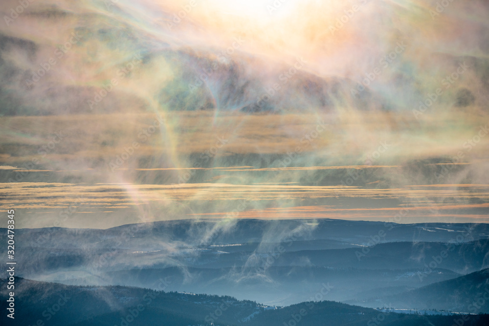 Strange rainbow phenomenon in the mountains