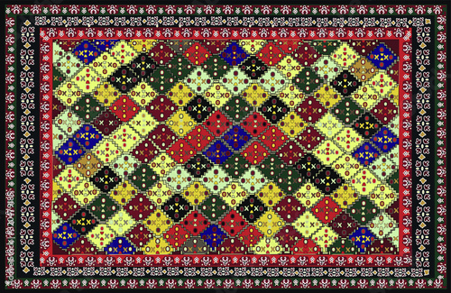 Persian carpet original design, tribal vector texture. Easy to edit and change a few colors by swatch window.