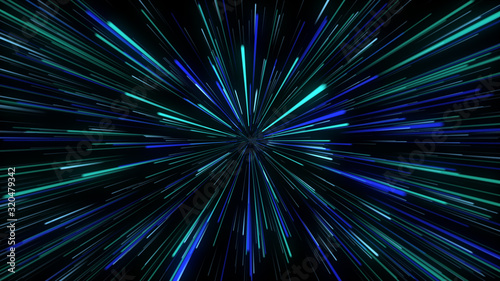Abstract tunnel speed light Starburst background dynamic technology concept