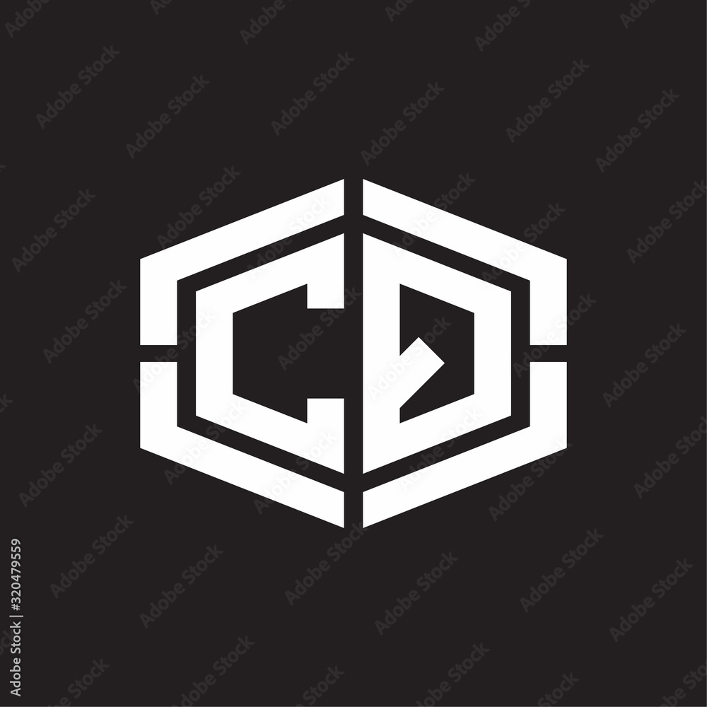 CQ Logo monogram with hexagon shape and piece line rounded design tamplate CQ Logo monogram with hexagon shape and piece line rounded design tamplate