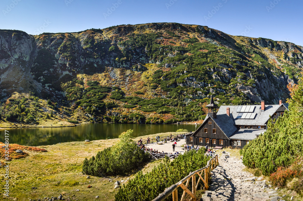Karpacz, Lower Silesia / Poland - 22.09.2019: The Small Pond at Karkonosze Mountains/Giant Mountains/Poland