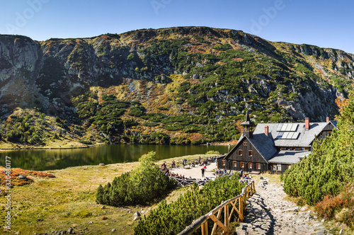 Obraz na płótnie Karpacz, Lower Silesia / Poland - 22.09.2019: The Small Pond at Karkonosze Mountains/Giant Mountains/Poland w salonie