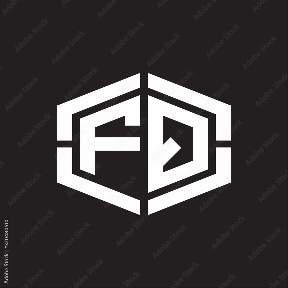 FQ Logo monogram with hexagon shape and piece line rounded design tamplate FQ Logo monogram with hexagon shape and piece line rounded design tamplate