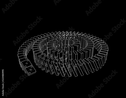 Spiral of falling dominoes....