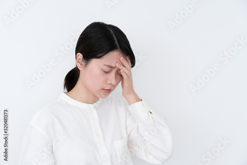 young woman with headache