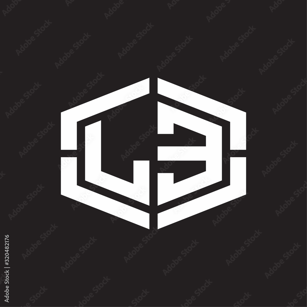LE Logo monogram with hexagon shape and piece line rounded design tamplate LE Logo monogram with hexagon shape and piece line rounded design tamplate