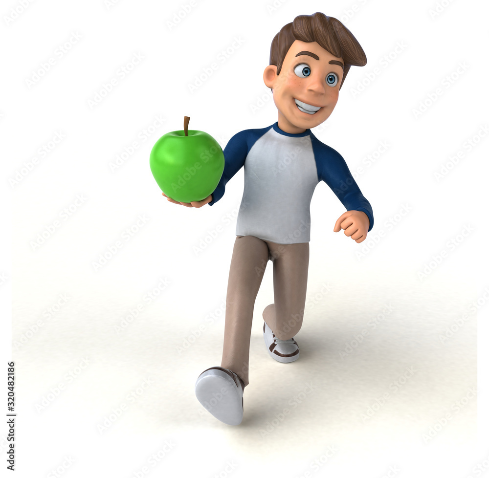 3D cartoon character fun teenager 3D cartoon character fun teenager