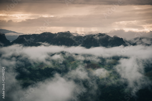 clouds over mountains