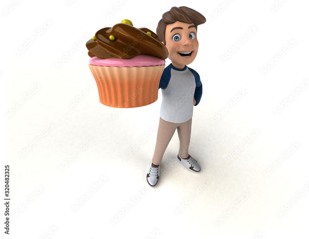 3D cartoon character fun teenager 3D cartoon character fun teenager