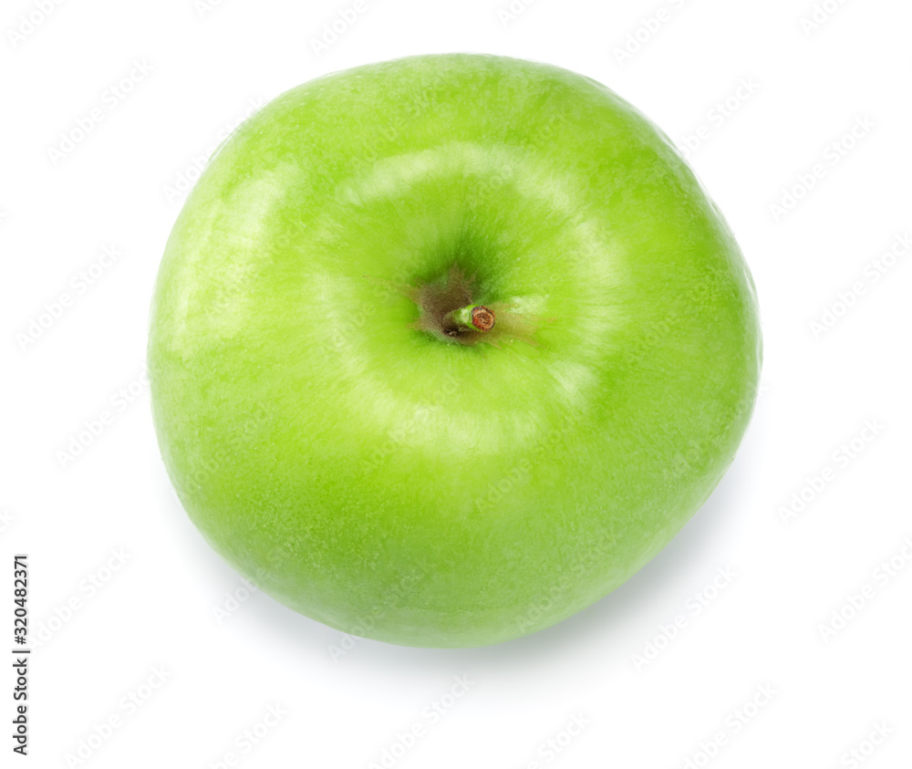 green apple isolated on white background. one apple. green apple isolated on white background. one apple.