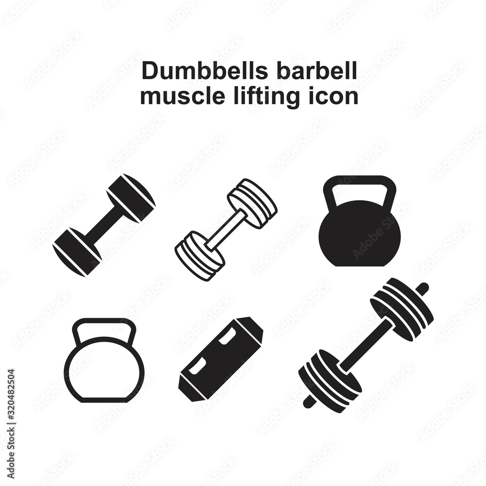 Fototapeta premium Dumbbells barbell muscle lifting icon template black color editable. Dumbbells barbell muscle lifting icon symbol Flat vector illustration for graphic and web design.