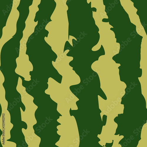 Bark watermelon of realistic texture. Vector background green watermelon skin.