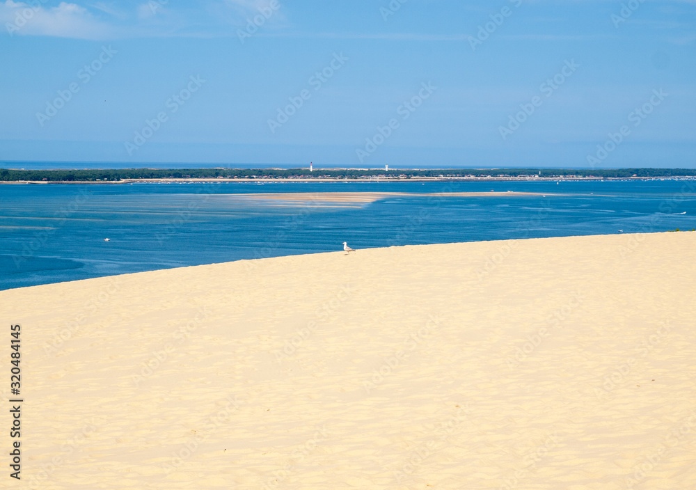 View from the Dune of Pilat, the tallest sand dune in Europe. La Teste-de-Buch, Arcachon Bay, Aquitaine, France
