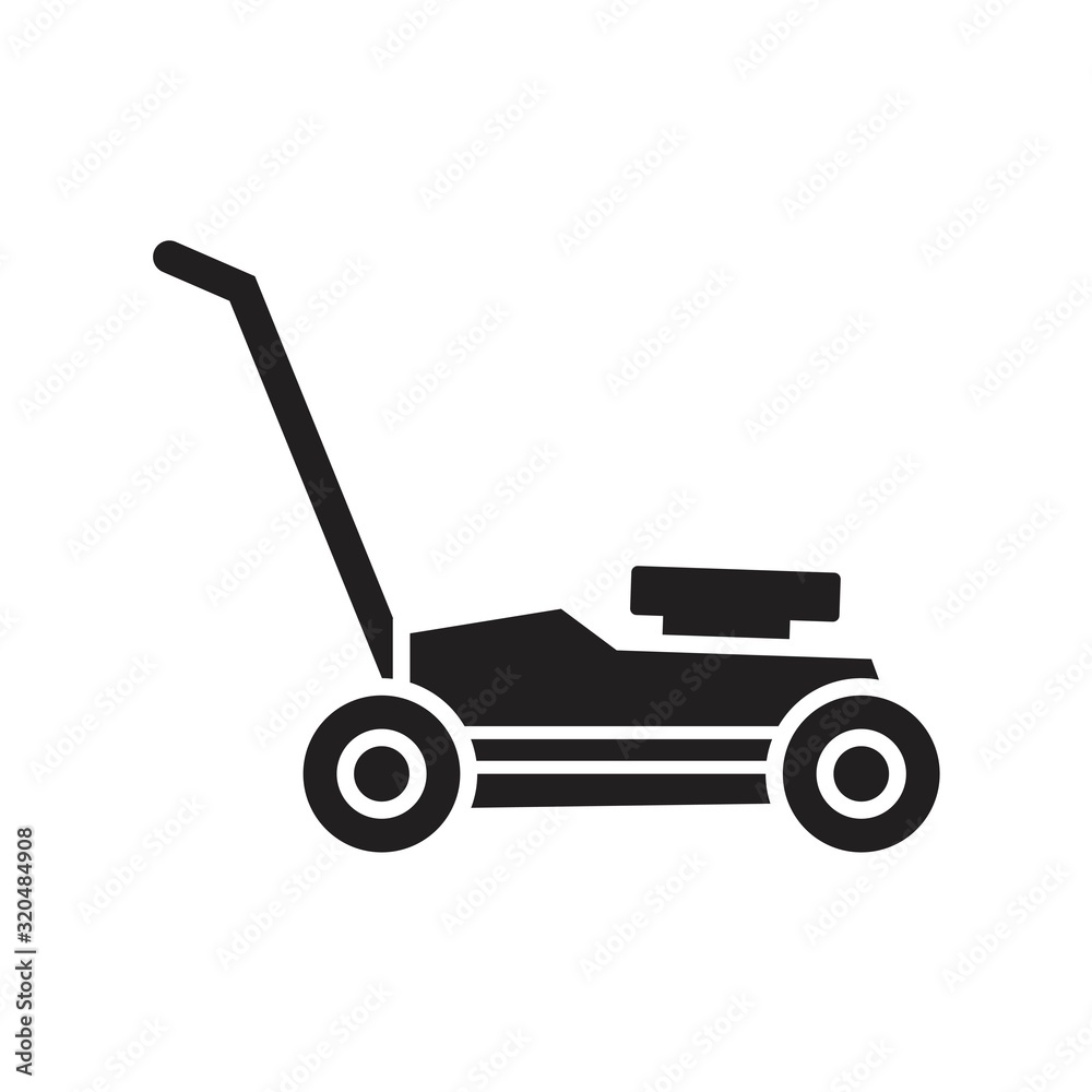 Lawn mower icon template black color editable. Lawn mower icon symbol Flat vector illustration for graphic and web design.