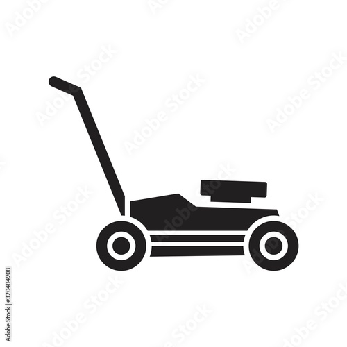 Lawn mower icon template black color editable. Lawn mower icon symbol Flat vector illustration for graphic and web design.