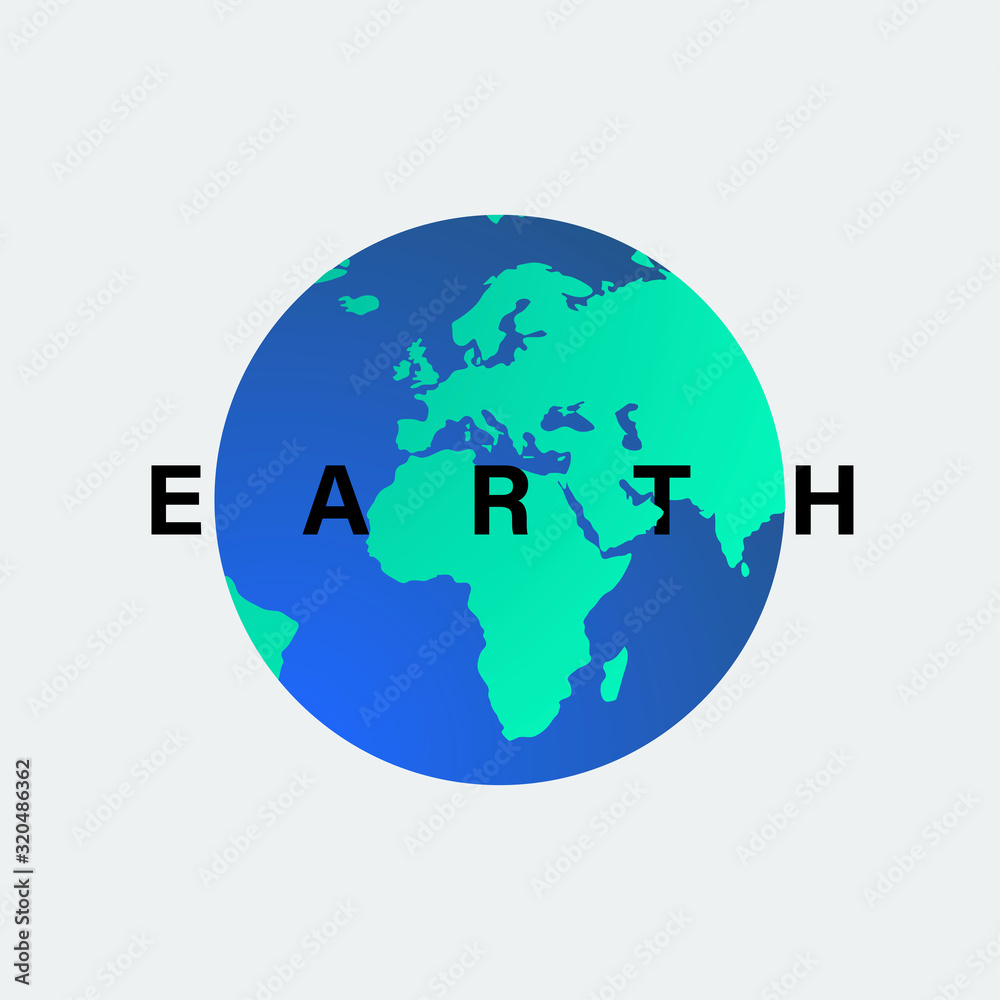 globe earth modern isolated white background vector