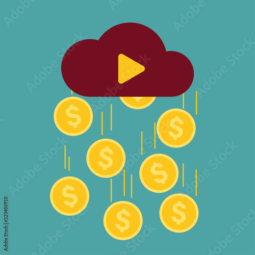 video content monetization earnings concept stock vector