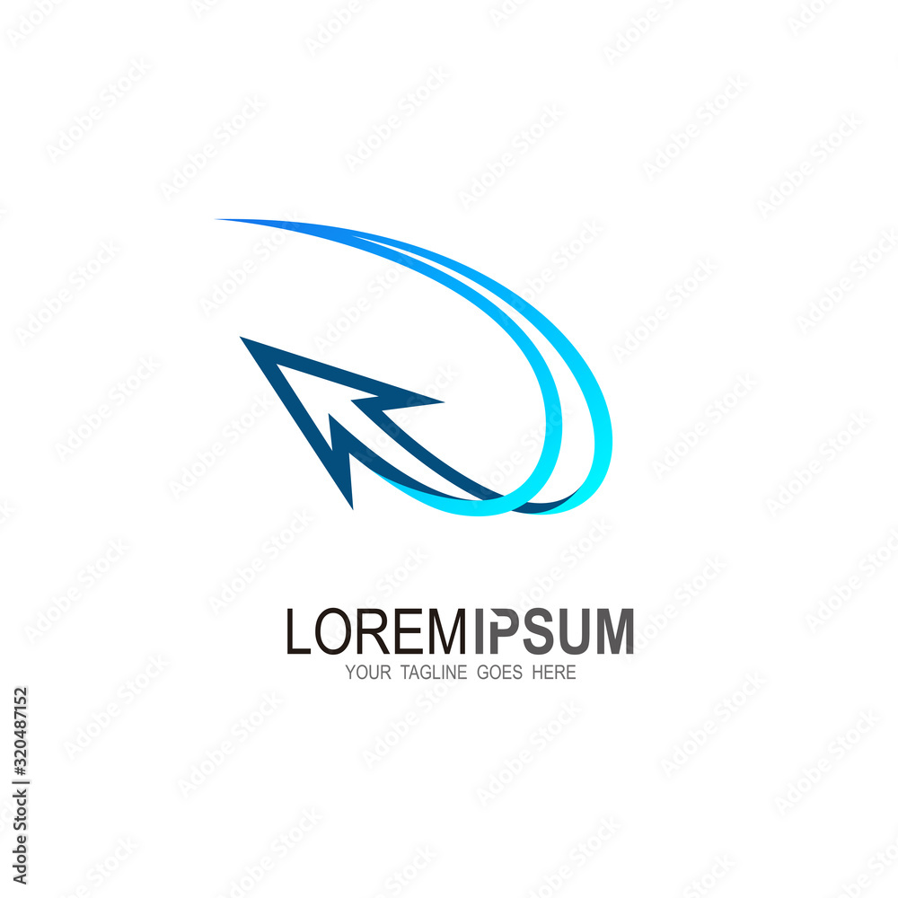 Obraz premium Arrow tech logo, arrow digital logo vector, line and technology symbol