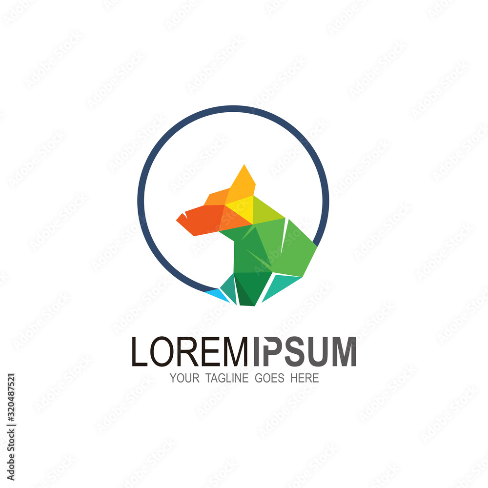 Dog logo , Pets logo and simple design template Dog logo , Pets logo and simple design template