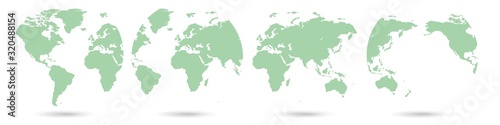 Fototapeta ustaw światowych kul ziemskich ikon białego tła wektor