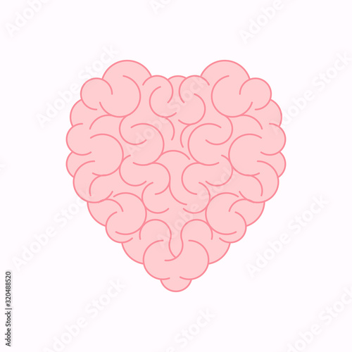brain vs heart concept idea isolated vector