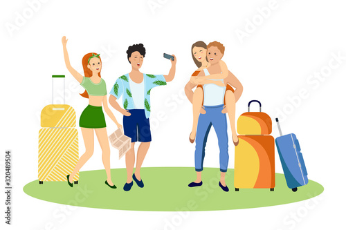 Tourist characters. Vector