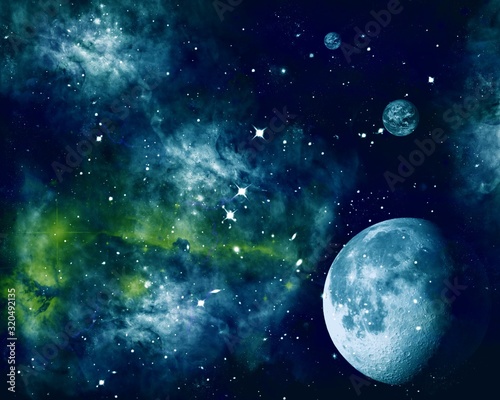 Universe filled with stars, nebula and galaxy. Galaxy background