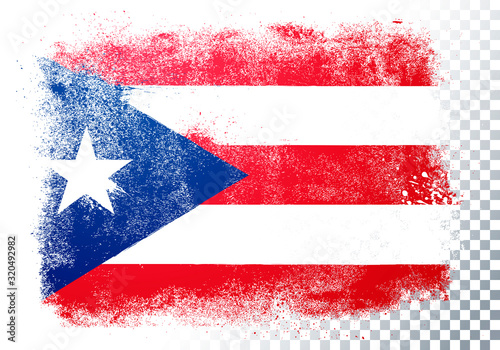 Vector Illustration isolated flag of puerto rico in grunge texture style.
