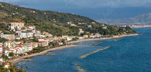 Landscape Pioppi village, from cilento coast, Italy