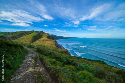 The coast of Zumaia on a clear day