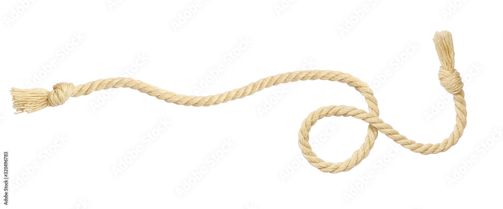 Waved beige rope in a line arrangement Waved beige rope in a line arrangement