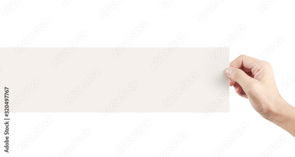 Fototapeta premium Hand holding virtual paper with your