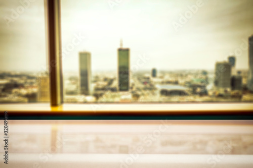 Desk of free space and spring window sill background.  © magdal3na