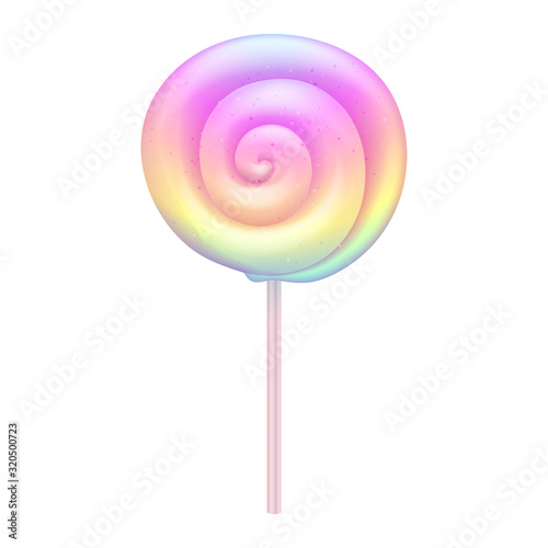 Colorful lollipop - sweet hard candy on stick.