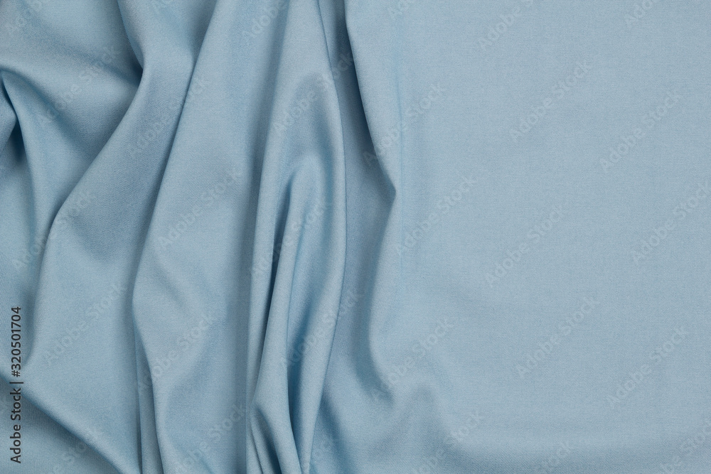 Fabric jeans fold top view. Blue textile Fabric jeans fold top view. Blue textile