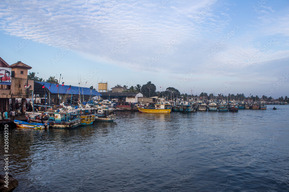 NEGOMBO, SRI LANKA - December 05, 2017. Opening a fish market in Negombo.