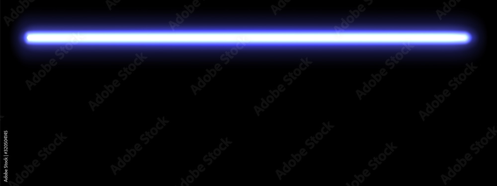 Web banner with a blue glowing neon lamp