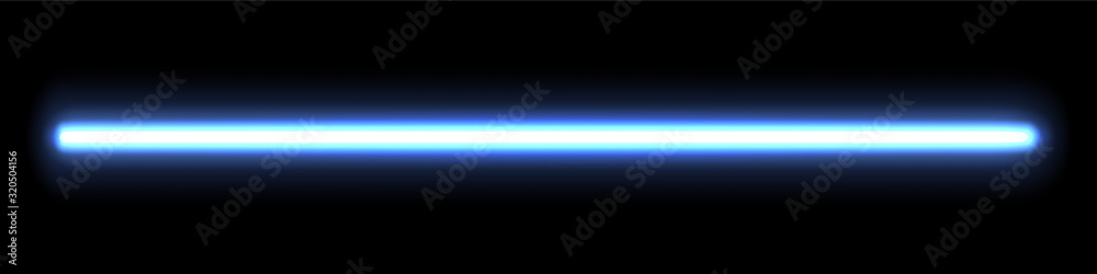 Neon glow stick. Blue laser ray. Fluorescent light ray. - obrazy, fototapety, plakaty 