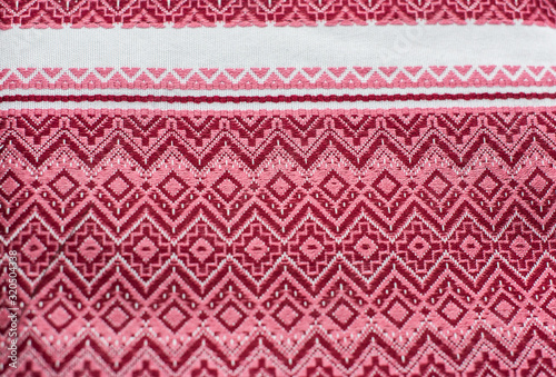 Textile texture of ethic jacquard, concept of cloth