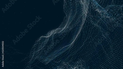 Abstract plexus background, gray and blue tones, science and research concept background and texture