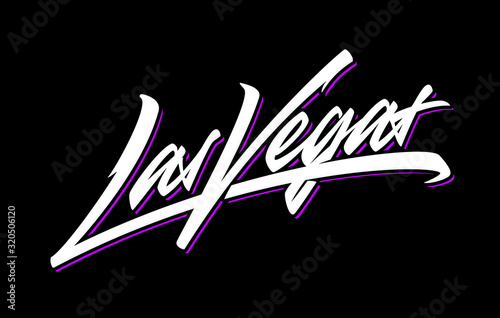 Las Vegas brush vector lettering design element