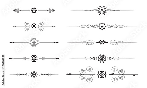 Decoration lines stroke brush smooth curve straight swirly decorative vector Lines 18